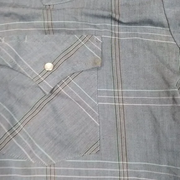 Vintage Ely Cattleman Mens Shirt Blue 2XLT‎  Pearl Snap Western Rancher Tall Man - Picture 12 of 16